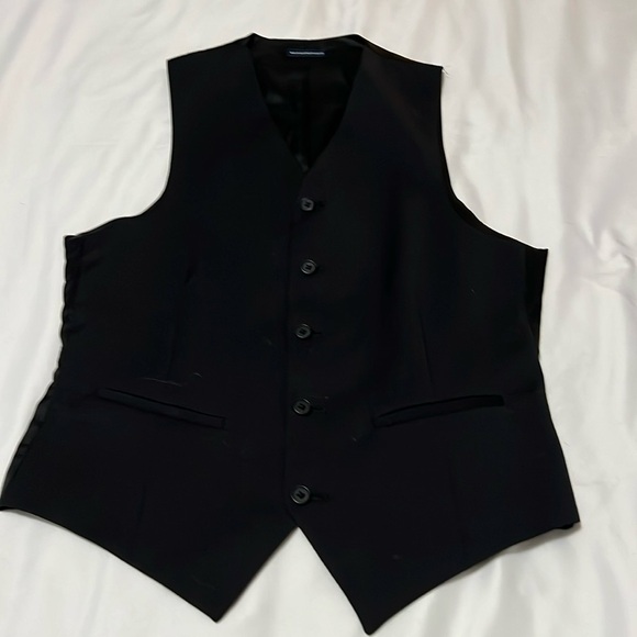 Stafford 100% Worsted Wool Black Suit Vest - Picture 1 of 4